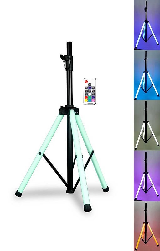 American DJ CSL100 Color Stand LED Tripod Speaker Stand w/Color LED's + Remote image 1