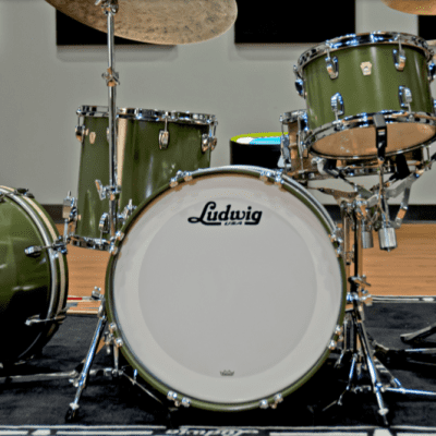 Ludwig *Pre-Order* Classic Maple Heritage Green Fab 14x22_9x13_16x16 Drums Shell Pack | Made in USA | Authorized Dealer image 3