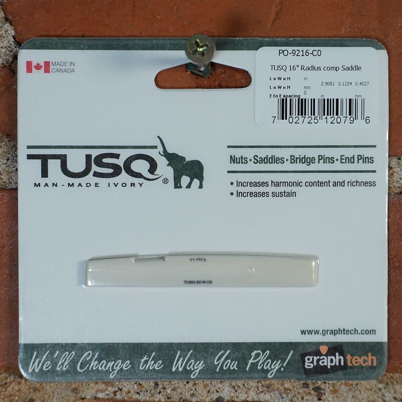 Graphtech Tusq 16" Radius Compensated Acoustic Saddle Reverb