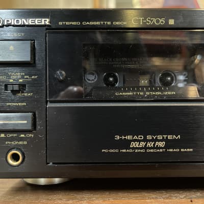Pioneer CT-S705 *3-Head* Studio Quality - Stereo Cassette Deck (1989) Black image 2