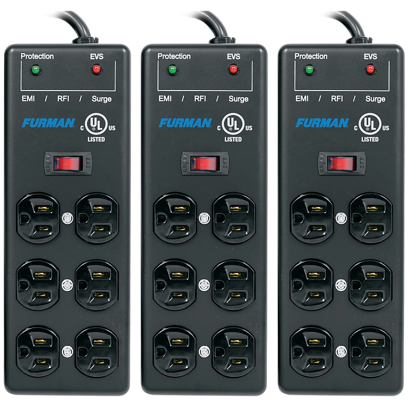 3-Pack of Furman SS-6B-PRO 6-Outlet Pro Surge Suppressor Power