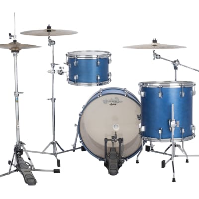 Ludwig NeuSonic Satin Royal Blue Painted Downbeat Drums 14x20_14x14_8x12 3pc Shell Pack Authorized Dealer image 3