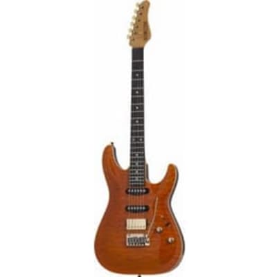 Schecter Japan California Classic Electric Guitar W/ Hardcase, Transparent Amber 7301 image 3