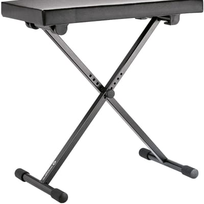 K&M Stands 14065 Keyboard, Piano Bench, Adjustable Height X-Style Padded Seat, Black (14065.000.55) image 1