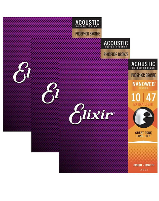 Elixir 10/47 phosphor bronze - (3) Pack | Reverb