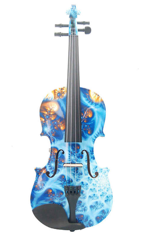 Geneva  Visual Art 4/4 Violin With Case And Bow  Blue Pearl image 1