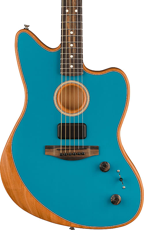 Fender American Acoustasonic Jazzmaster Acoustic Electric Guitar. Ocean Turquoise, Ebony Fingerboard image 1