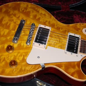 1997 Gibson Les Paul 58 Reissue Custom Shop Monster Quilt Top Butterscotch 100% Mint Case Queen RARE image 5