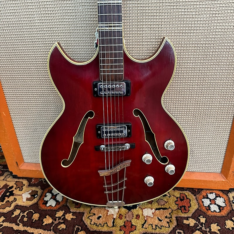 Vintage 1965 Hofner Verithin Florentine Deluxe Cherry Red | Reverb UK