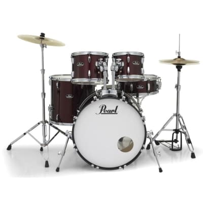 Pearl Roadshow 5pc Drum Set w/Hardware & Cymbals Wine Red RS525SC/C91 image 15