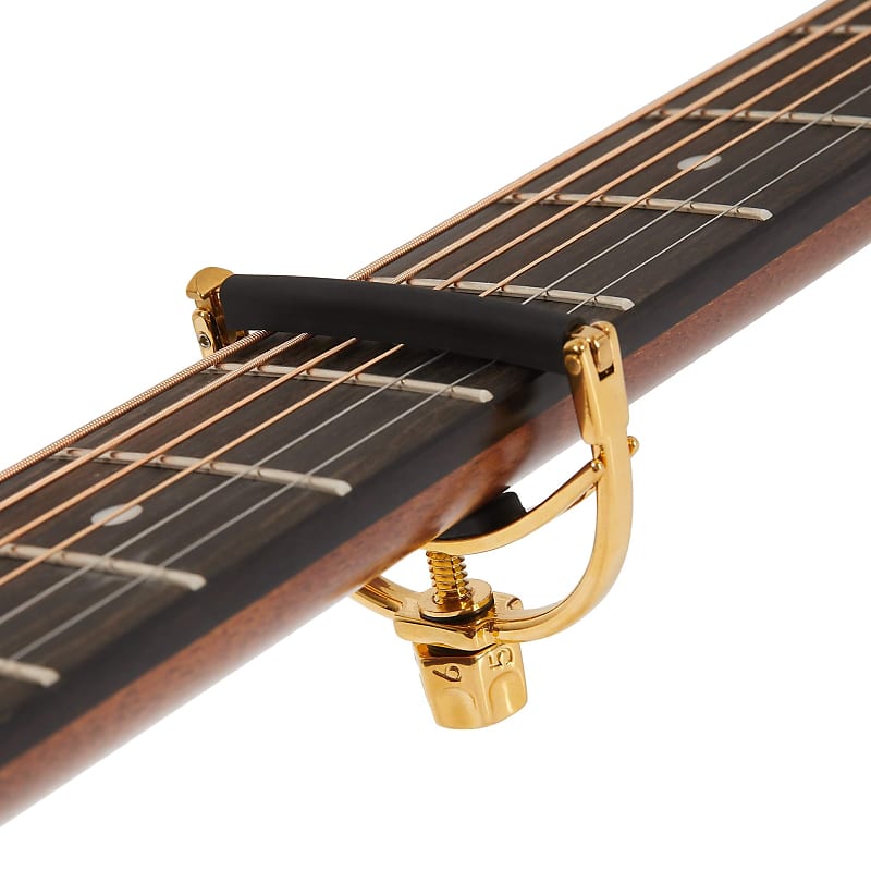 Shubb F3G FineTune Capo Royale for Wide Neck Steel String Guitars, Gold