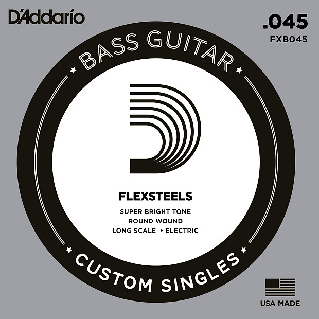 D'Addario FXB045 FlexSteels Bass Guitar Single String Long Scale .045 image 1