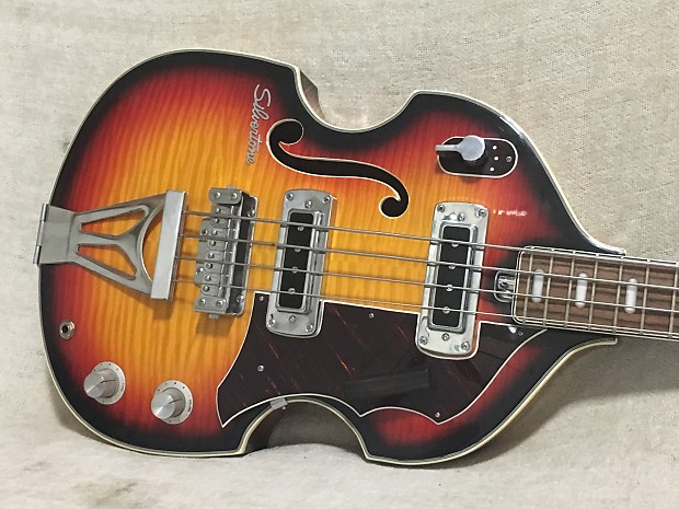 Vintage 1960's Silvertone Scroll Head Violin Bass Model