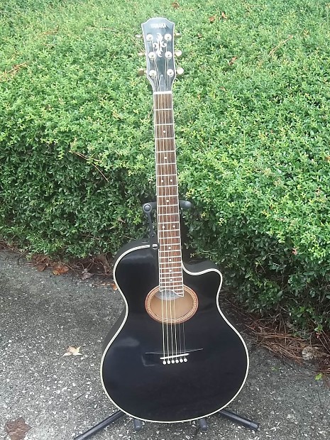 Yamaha APX 7 Acoustic Guitar AS IS Electronics Not Working Black APX7 APX 7 Gold Reverb Sweden