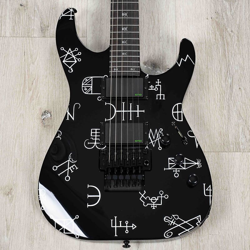 ESP LTD Kirk Hammett Signature Demonology Guitar, Ebony Fretboard, Black image 1