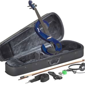 Stagg EVN-4/4-MBL Silent Violin Set w/ Case, Headphones