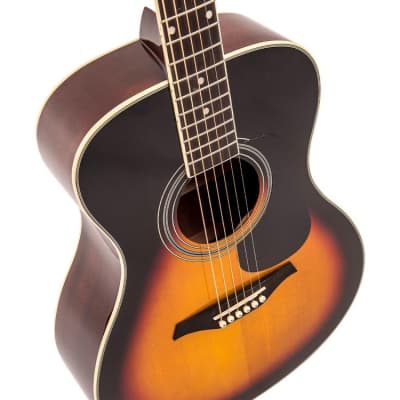 Vintage V300 Acoustic Folk Guitar ~ Vintage Sunburst image 4
