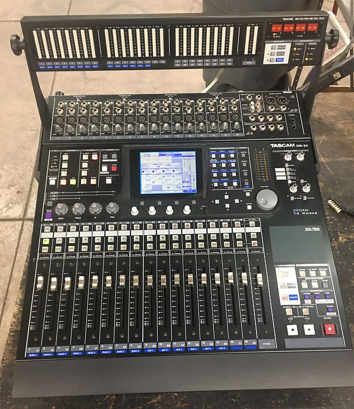 Tascam DM24 Digital Mixer w/Meter Bridge and 2 ADAT Optical Reverb