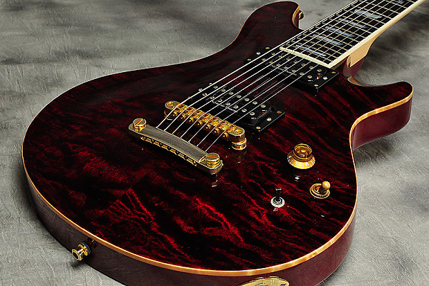 在庫処分 半額 String 7 Potbelly Order Custom ESP Baritone Cherry Black ギター