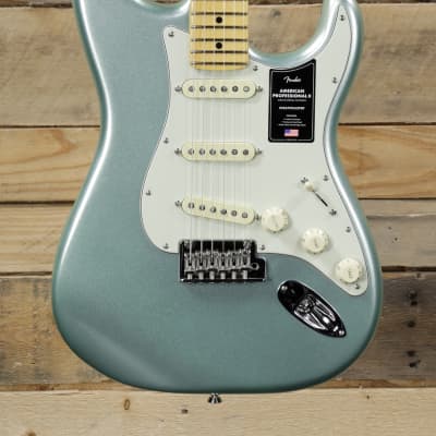 Fender American Professional II Stratocaster Electric Guitar Mystic Surf Green w/ Case & Maple Fretboard image 2