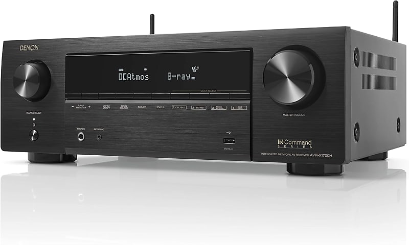 Denon AVR-X1700H 7.2ch 8K Home Theater Receiver with 3D Audio, Voice Control, and HEOS Built-in (Factory Certified Refurbished)  			