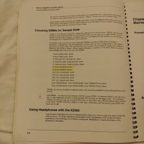 Kurzweil K2500 Series, Reference Guide 1995 Spiral Back image 6