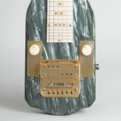 Bronson Singing Electric Lap Steel Electric Guitar, made by Valco (1952), ser. #X-12311, original brown hard shell case. image 3