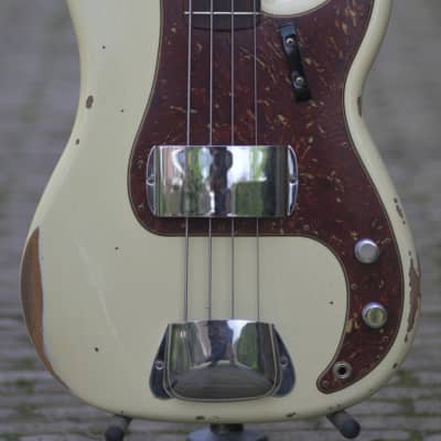 Fender Custom Shop '64 Precision Bass, Relic - Aged Vintage White image 1