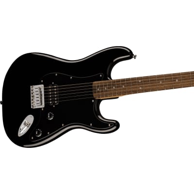 Squier Sonic Stratocaster HT H Guitar, Laurel Fingerboard, Black Pickguard, Black image 4