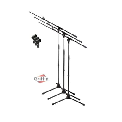 Microphone Boom Stand 3 PACK - GRIFFIN Telescoping Boom Tripod Studio Stage Mic image 2