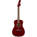 Fender Malibu Classic Hot Rod Acoustic-Electric Guitar (with Gig Bag), Red Metallic, Blemished