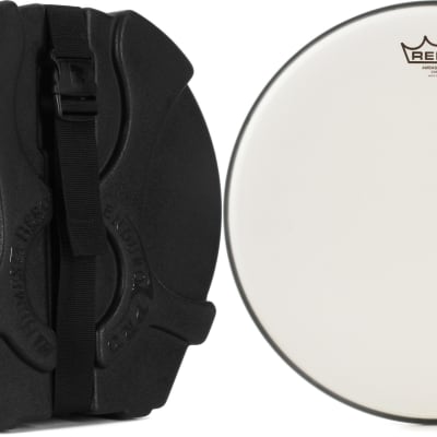 Humes & Berg Enduro Pro Foam-lined Snare Drum Case - 6.5" x 14" - Black  Bundle with Remo Ambassador Coated Drumhead - 14 inch image 1