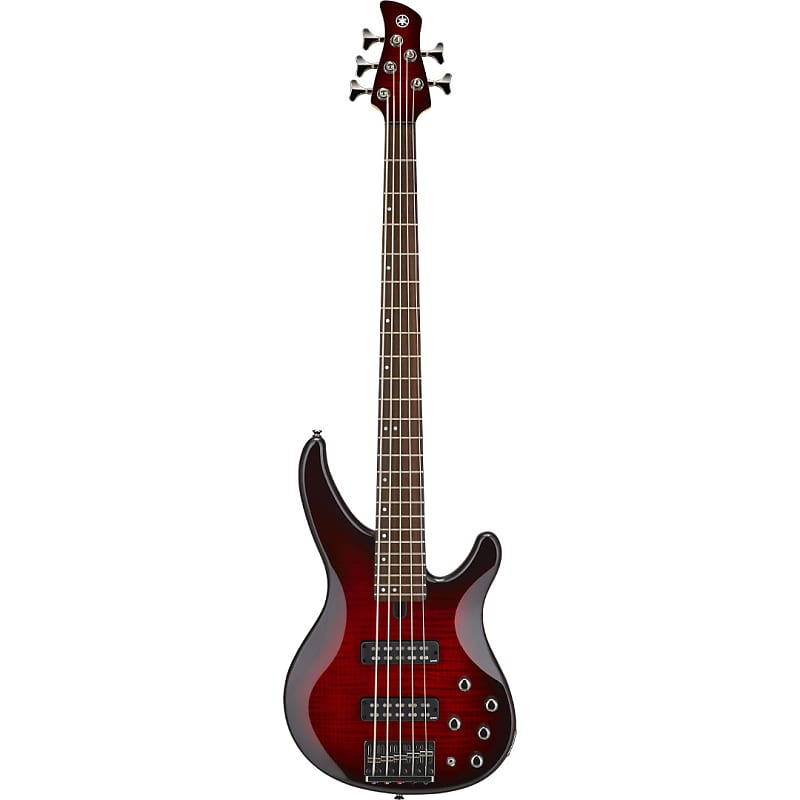 Yamaha TRBX605FM 5-String Electric Bass | Dark Red Cherry Burst image 1