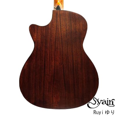 S.yairi Ruyi ゆり solid sitka spruce & claro walnut cutaway acoustic guitar image 3