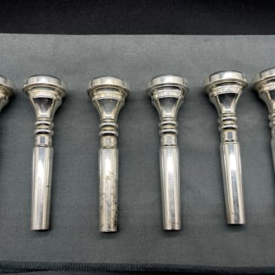 Lot of 6 Used J. Marcinkiewicz  Trumpet Mouthpiece Silver Plated various models, Burbank CA and Glendale CA made in USA image 4