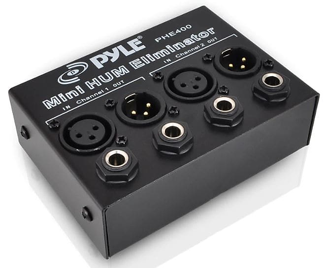 Pyle PHE400 Mini Hum-Noise Eliminator 2-channel Box with XLR image 1