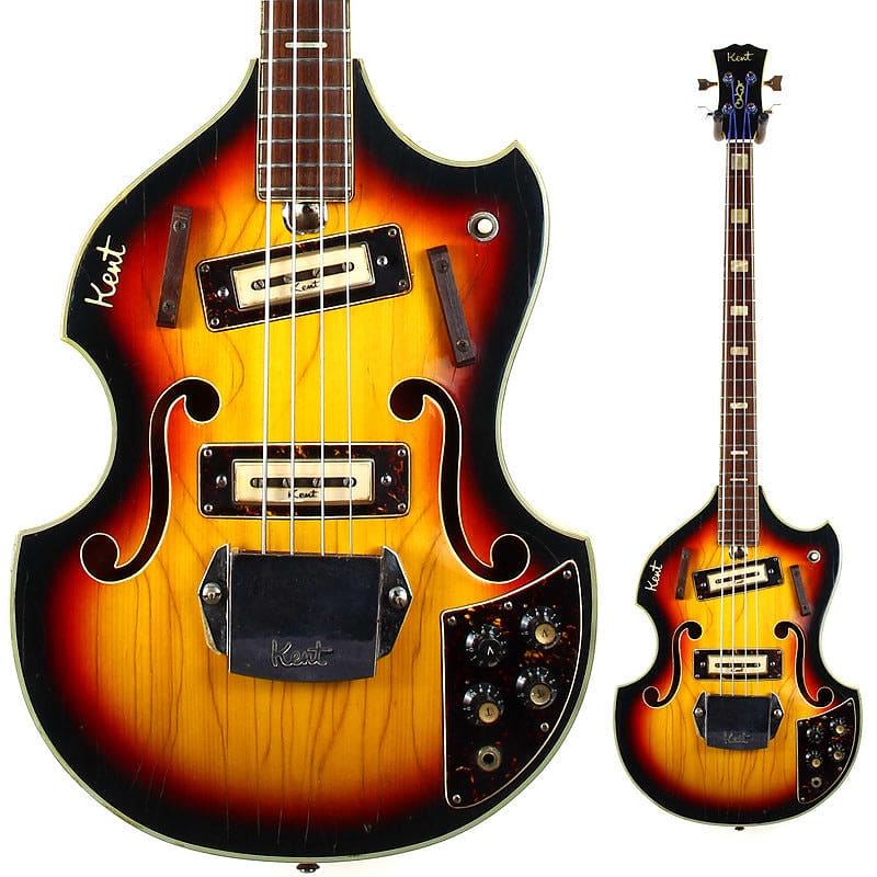 1960s Kent Japan Electric Violin Bass 2 Pickup Model 833