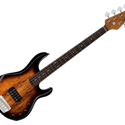 Sterling by Music Man StingRay 5 RAY35 Spalted Maple - 3-Tone Sunburst - Used for sale
