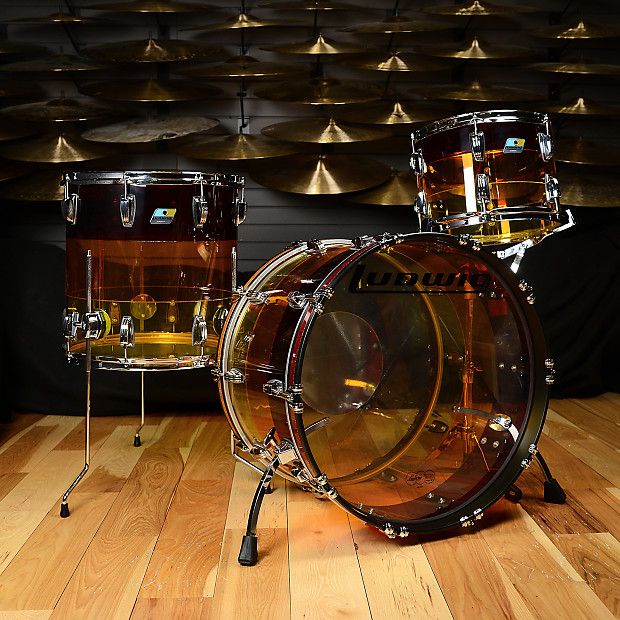 Ludwig Limited Edition Vistalite Reissue Tequila Sunrise Super Classic Outfit 9x13 / 16x16 / 14x22" Drum Set image 3