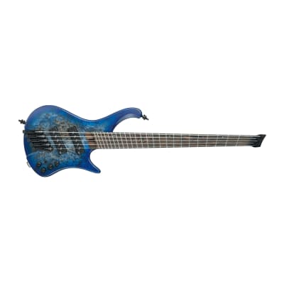 Ibanez EHB Ergonomic Headless Bass 5-String 24 Frets Electric Guitar (Right-Hand, Pacific Blue Burst Flat) image 2