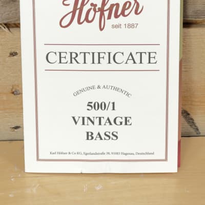 Hofner Left-Handed 500/1 Vintage Violin Bass w/ Case image 9