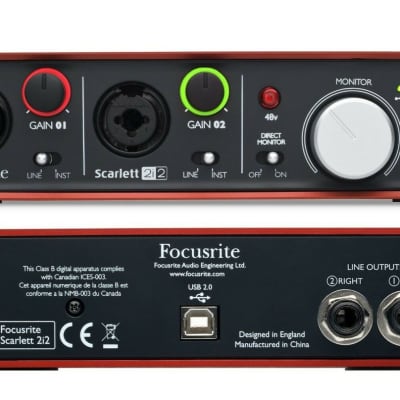 Focusrite Scarlett 2i2 (2x2 USB2 Audio Interface) image 2