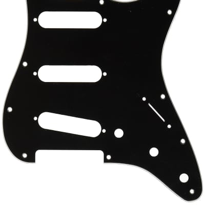 Genuine Fender Stratocaster/Strat 3-Ply 11-Hole Guitar Pickguard B/W/B - BLACK image 1