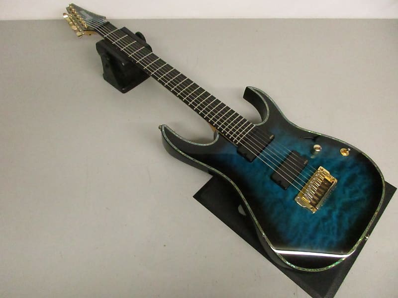 Ibanez RGIX27FEQM Iron Label 7 String Sapphire Blue Sunburst