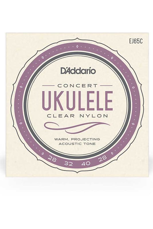 D'Addario EJ65C Concert Ukulele Clear Nylon Strings image 1