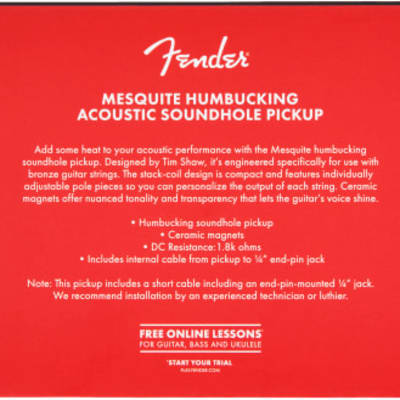 Fender  MESQUITE HUMBUCKING ACOUSTIC SOUNDHOLE PICKUP image 4