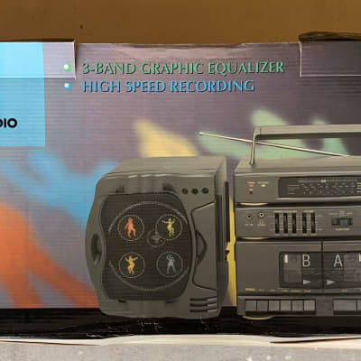 COUGAR MX749DL 1990 GRAY DiscoLite RadioRecorder Boombox Gettho 