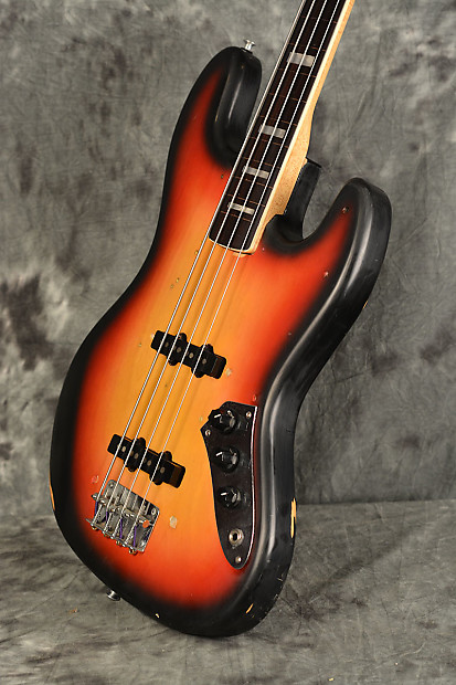 Hohner Vintage Lawsuit Jazz Bass  1975 3 Tone Sunburst Fretless Jaco Pastorius Conversion w Hardcase image 1