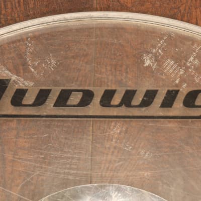 Ludwig 20" Weathermaster CB-BASS Clear Silver Dot Drum Head Vintage 1970's image 2