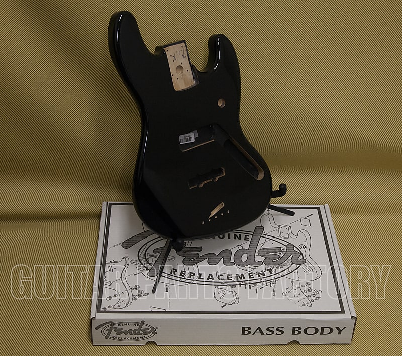 099-8008-706 Genuine Fender Black Jazz Bass Alder Vintage Bridge Bass Body image 1